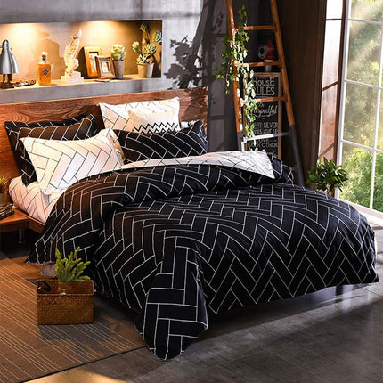 Black&White Super King Size Duvet Quilt Cover Set.