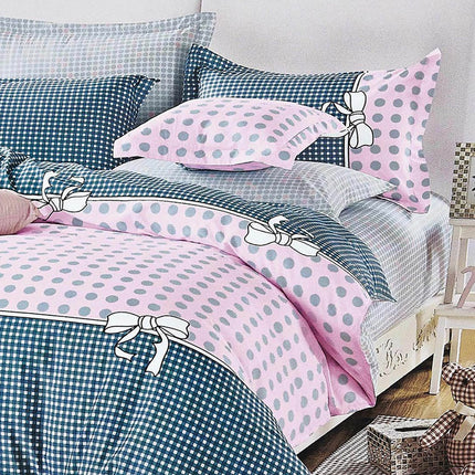 Pink Dots Super King Size Bed Quilt/Duvet Duvet Cover Set.