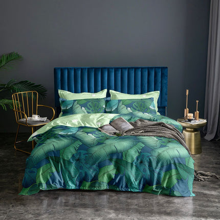 Kalena Leaves Quilt Cover Set - Super King Size.