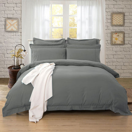 1000TC Tailored Queen Size Quilt/Duvet Cover Set - Charcoal.
