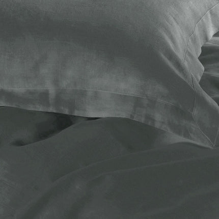 1000TC Tailored Queen Size Quilt/Duvet Cover Set - Charcoal.