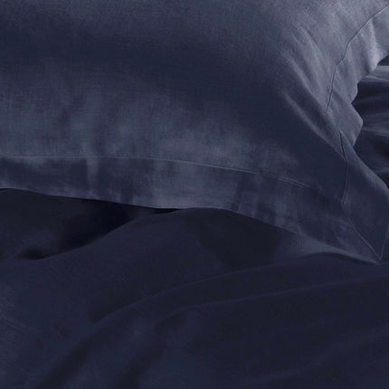 1000TC Tailored Queen Size Quilt/Duvet Cover Set - Midnight Blue.