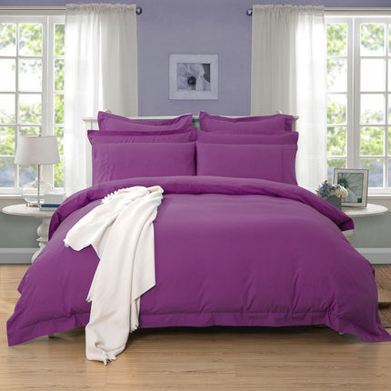 1000TC Tailored Queen Size Purple Duvet Quilt Cover Set.