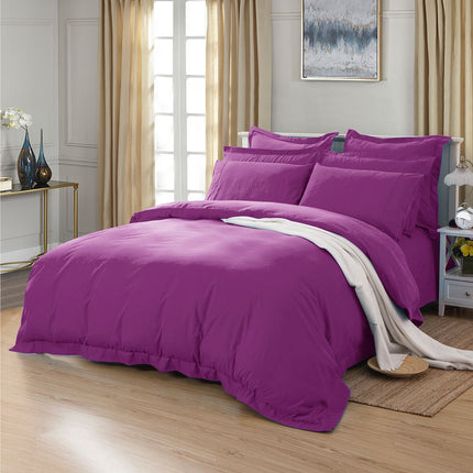 1000TC Tailored Queen Size Purple Duvet Quilt Cover Set.
