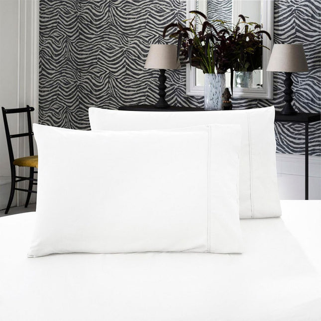1000TC Premium Ultra Soft Queen size Pillowcases 2-Pack - White.