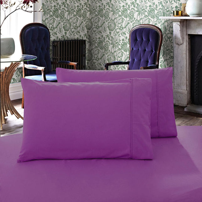 1000TC Premium Ultra Soft Queen size Pillowcases 2-Pack - Purple.