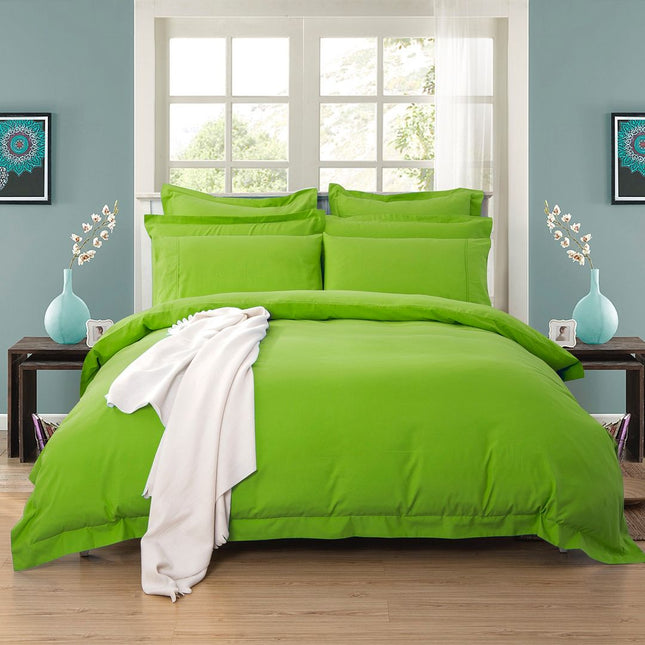 1000TC Tailored Single Size Green Duvet Quilt Cover Set.