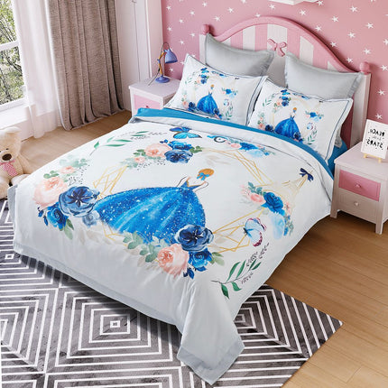 Princess Kids Quilt Cover Set - Double Size.