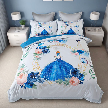 Princess Kids Quilt Cover Set - Double Size.