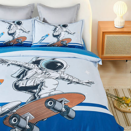 Astronaut Kids Quilt Cover Set - Double Size.