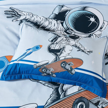 Astronaut Kids Quilt Cover Set - Double Size.