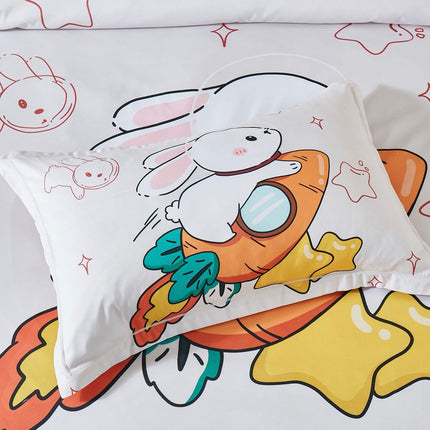 Rabbit Kids Quilt Cover Set - King Single Size.