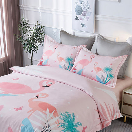 Flamingo Kids Quilt Cover Set - King Single Size.