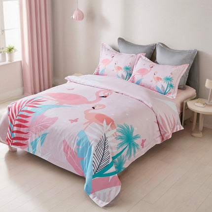 Flamingo Kids Quilt Cover Set - King Single Size.