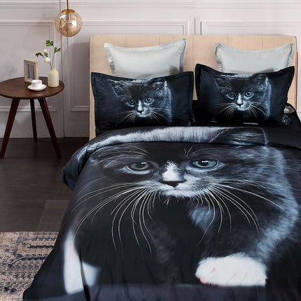 Cat Quilt Cover Set - Super King Size.
