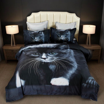 Cat Quilt Cover Set - Super King Size.