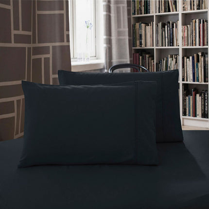 1000TC Premium Ultra Soft Standrad size Pillowcases 2-Pack - Black.