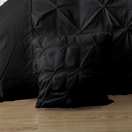 Diamond Pintuck Premium Ultra Soft Cushion Covers 2-Pack - Black.