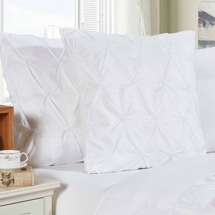 Diamond Pintuck Premium Ultra Soft European Pillowcases 2-Pack - White.