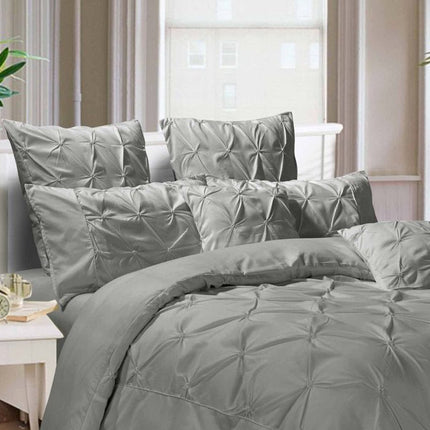 Diamond Pintuck Premium Ultra Soft European Pillowcases 2-Pack - Grey.