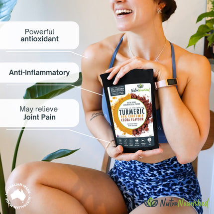 95% Organic Curcumin Extract Cocoa Flavour - Turmeric Powder With Black Pepper - Organic and with Black Pepper - 375g.