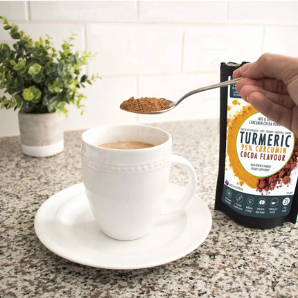 95% Organic Curcumin Extract Cocoa Flavour - Turmeric Powder With Black Pepper - Organic and with Black Pepper - 375g.