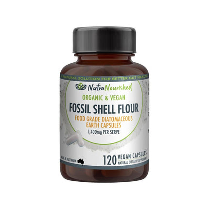 Fossil Shell Flour Capsules (vegan)- Food Grade Diatomaceous Earth 120 caps.