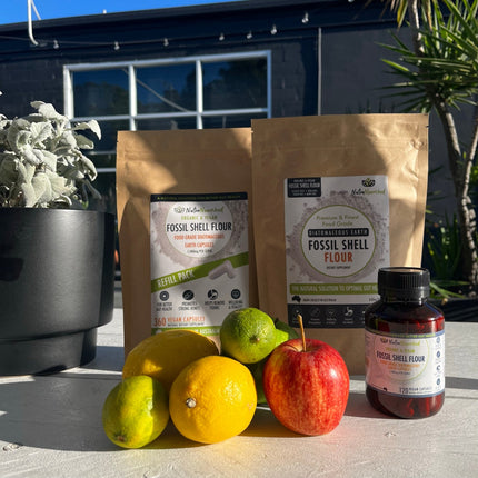 Fossil Shell Flour Capsules (vegan)- Food Grade Diatomaceous Earth 120 caps.