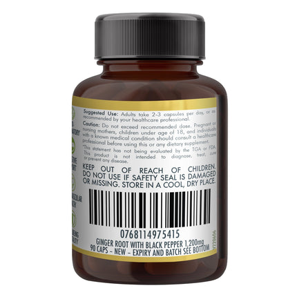 Ginger Capsules Organic Vegan - 90 Vegan Capsules.