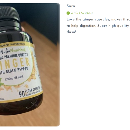 Ginger Capsules Organic Vegan - 90 Vegan Capsules.