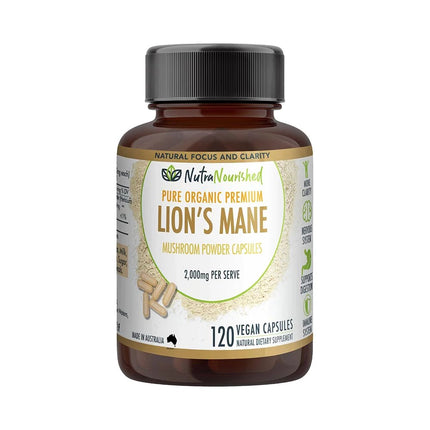 Lion's Mane Mushroom Hericium erinaceus (2,000mg) 120 Vegan Capsules.