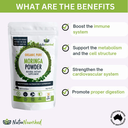 Organic Pure Moringa Leaf Powder 120g.