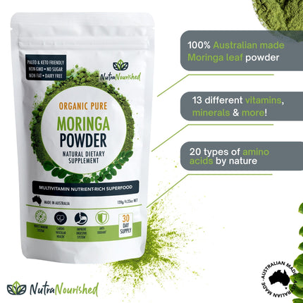 Organic Pure Moringa Leaf Powder 120g.