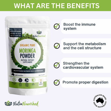 Organic Pure Moringa Leaf Powder 60g.