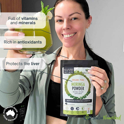 Organic Pure Moringa Leaf Powder 60g.