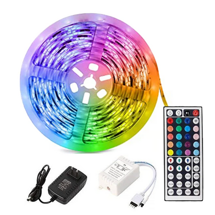 Waterproof 12V RGB 5M 3528 300 LED Strips Lights 44 Keys Controller.