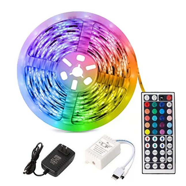 Waterproof 12V RGB 5M 3528 300 LED Strips Lights 44 Keys Controller.