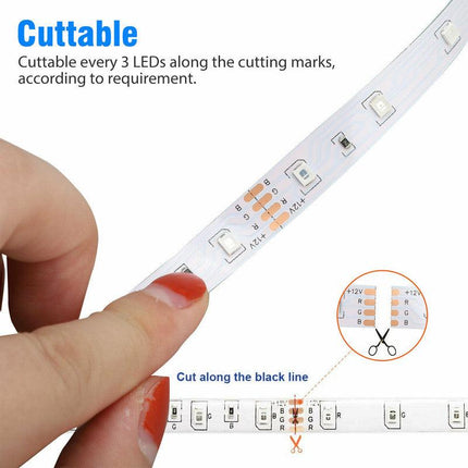 Waterproof 12V RGB 5M 3528 300 LED Strips Lights 44 Keys Controller.
