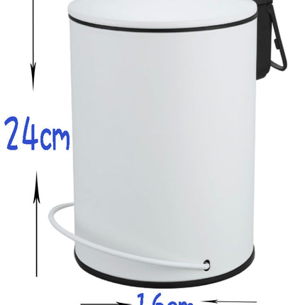 3L Soft Close Pedal Bin White.