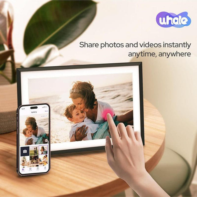 10.1 Inch Digital Picture Frame - 1280 * 800 HD WiFi Enabled with Load from Phone Capability, 32GB Memory Touch Screen Digital Photo Frame Display.