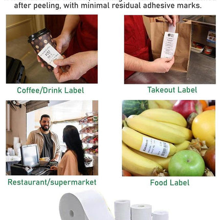 6 Rolls Lineless Printing Label Paper 80 mm × 52 m.