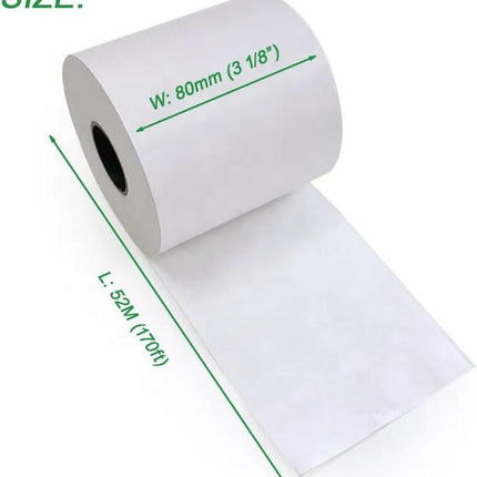 6 Rolls Lineless Printing Label Paper 80 mm × 52 m.