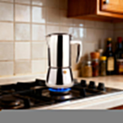 6 Cups Stainless Steel Moka Pot Coffee Maker.
