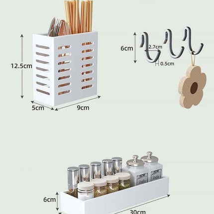 Multifunctional Microwave Shelf Storage Cutlery Tray Spice Holder Kitchen Rack Black.