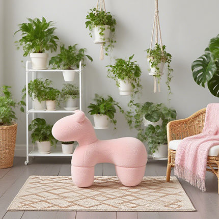 Lamb Stool Chair Pink.