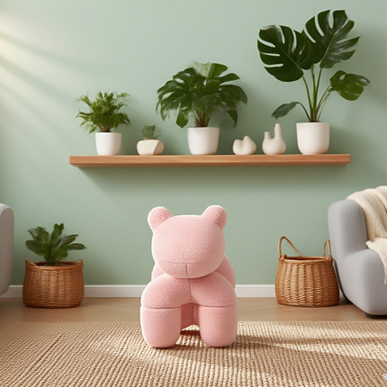 Lamb Stool Chair Pink.