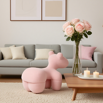 Lamb Stool Chair Pink.