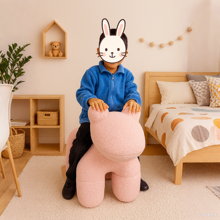 Lamb Stool Chair Pink.