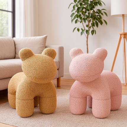 Lamb Stool Chair Pink.