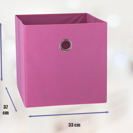 SORTI 33x33x27 CM Dark Pink 6-Pack Foldable Storage Cubes - Fabric Bookcase Organizers for Toys and More.